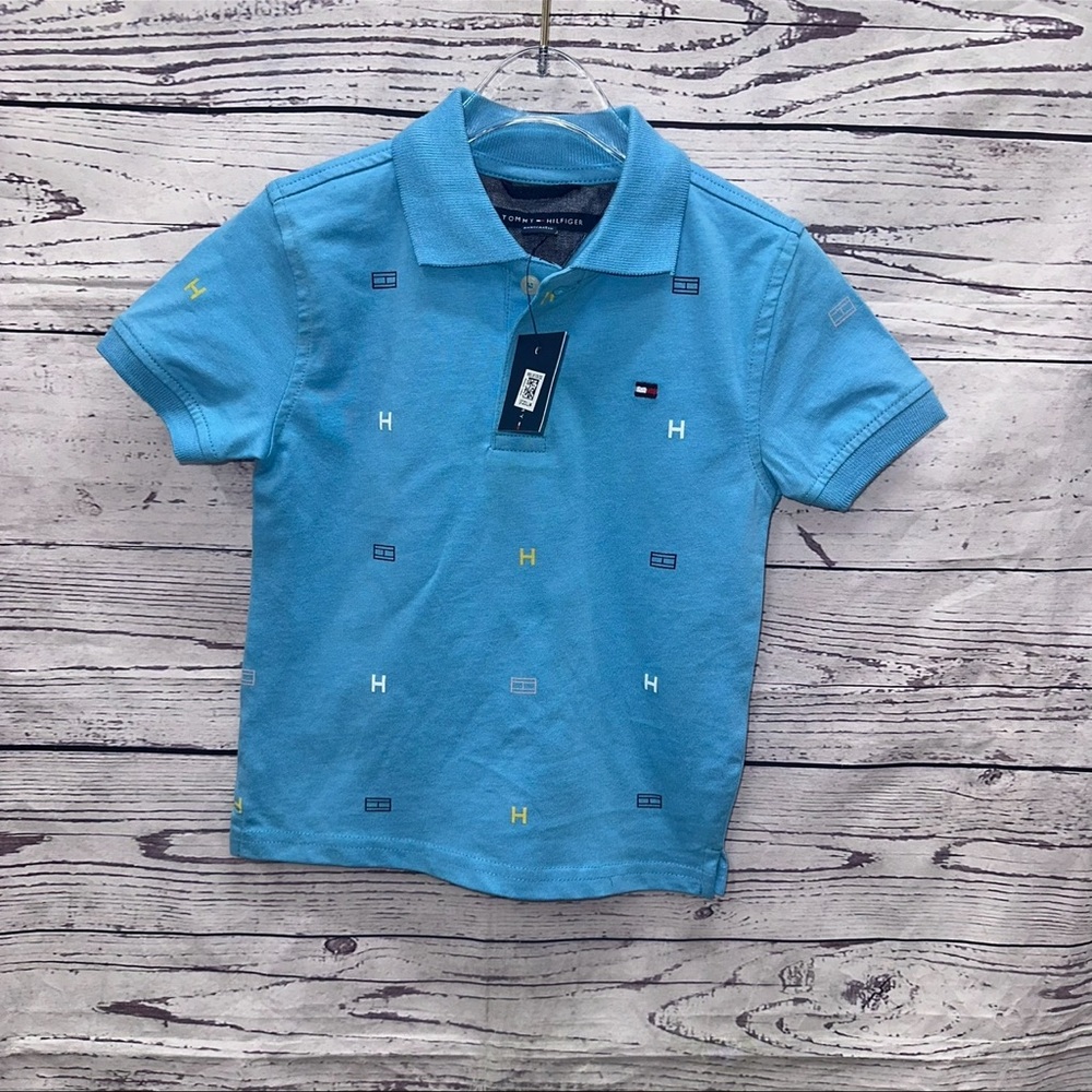 Tommy Hilfiger Boys Tommy Print Polo Shirt Size 2T